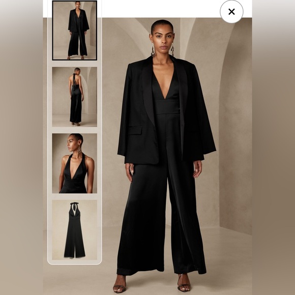 Banana Republic | Black | Livia | Halter Neck | Jumpsuit | Size 14 - Picture 1 of 16